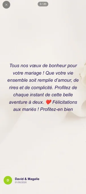 Tous les messages du livre d'or de mariage rassemblés