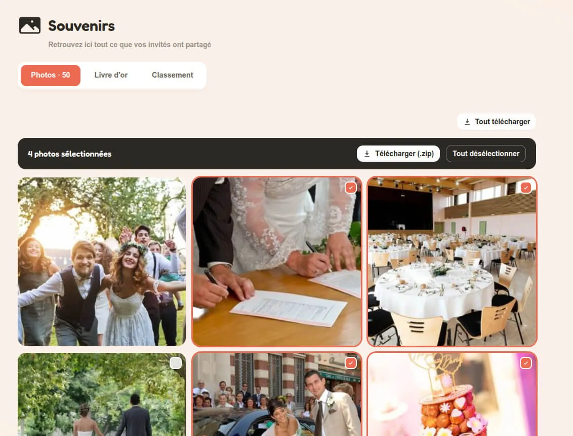 Album collectif de photos de mariage téléchargeable